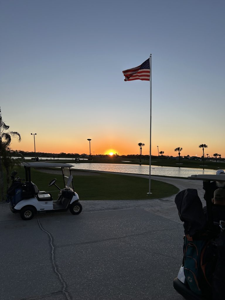 The Cove of Rotonda Golf Center Night American Flag 